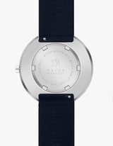 SMOKE GREEN OFFWHITE 40MM + NAVY LEATHER STRAP SET (SILVER)