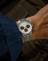 MUS SOLAR C-01 NATURAL 40MM + KHAKI PARACHUTE STRAP SET