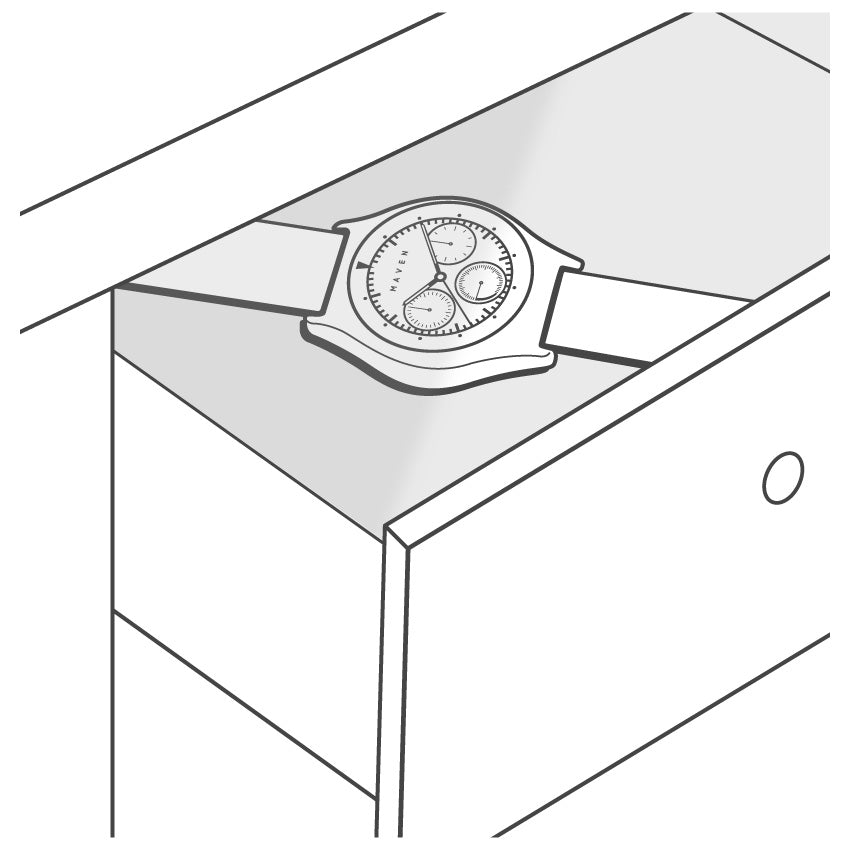 Watch stored in a drawer