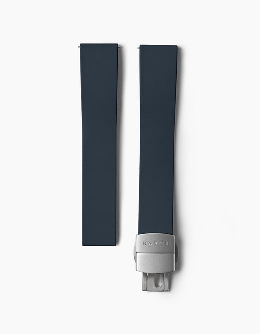 Navy FKM rubber watch strap