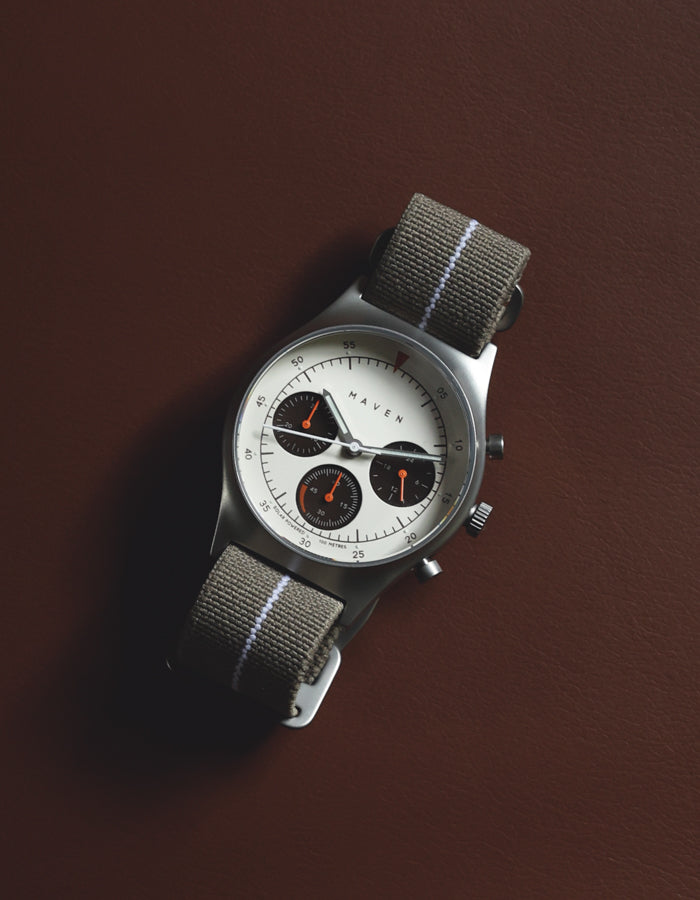 MUS SOLAR C-01 NATURAL 40MM + KHAKI PARACHUTE STRAP SET