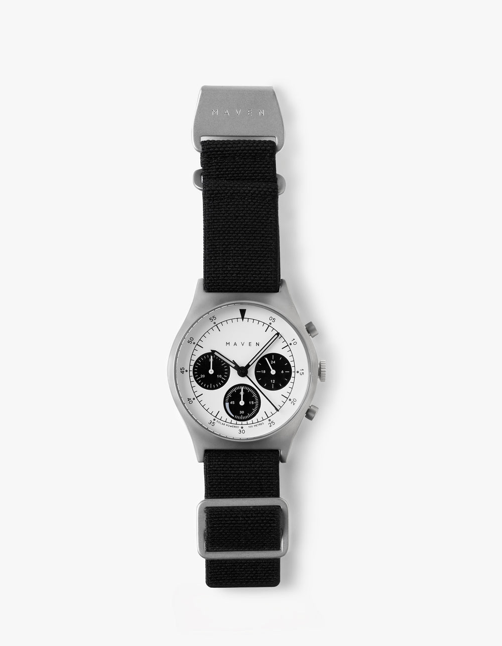 Black solar chronograph watches for men