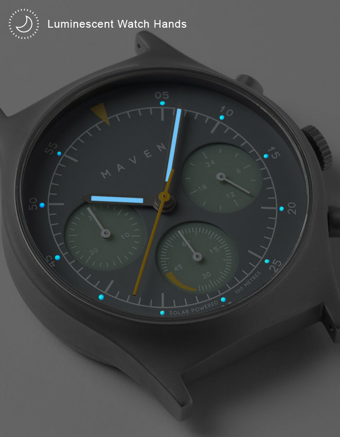 Solar chronograph watches for men