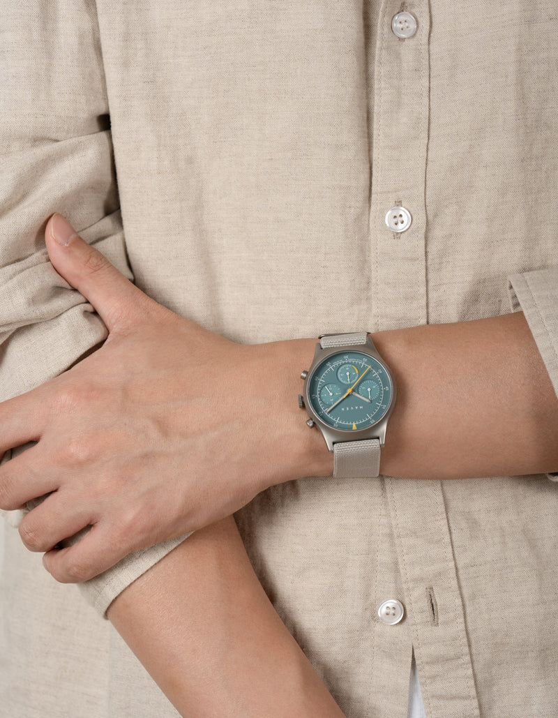 MUS SOLAR C-02 BROWN 40MM + GRAY PARACHUTE STRAP SET