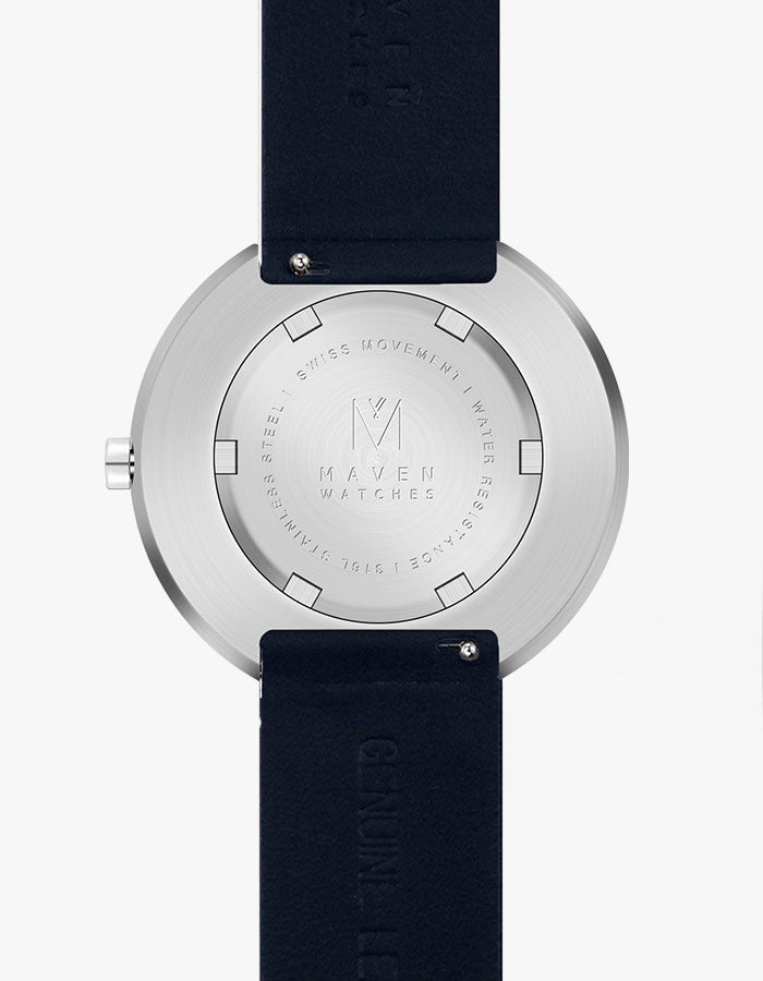 Navy Leather Watch Band