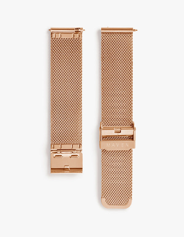 Rose gold mesh watch band