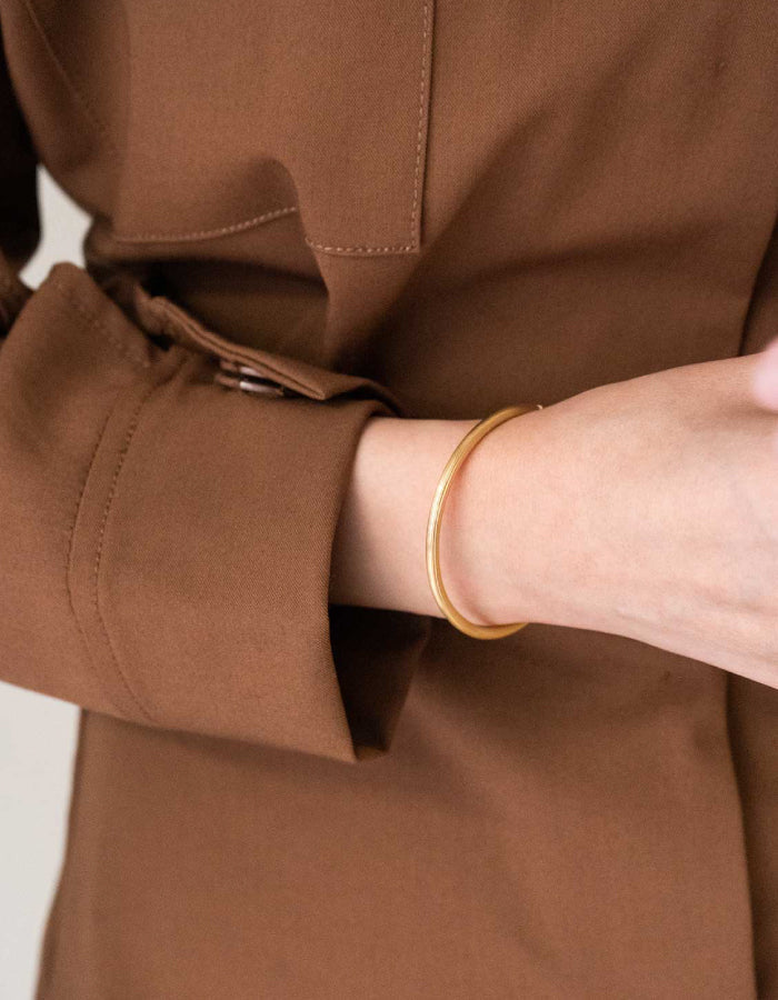 The Line Cuff, Polished Gold