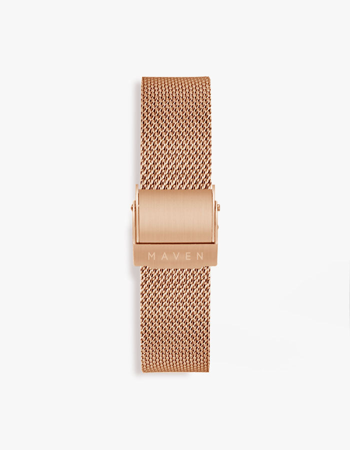 Rose gold mesh watch band